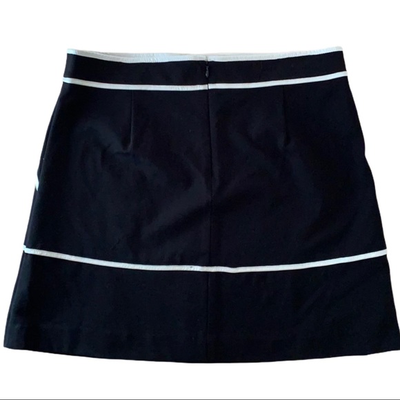 Joe Fresh Contrast Piping Stitched Black A-Line Mini Skirt Retro Inspired - Picture 2 of 4